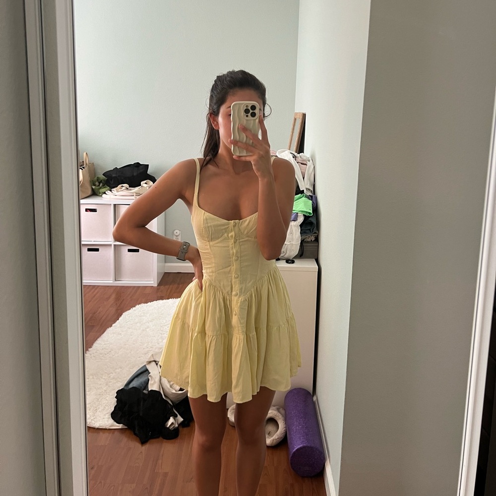 White fox corset dress NWT